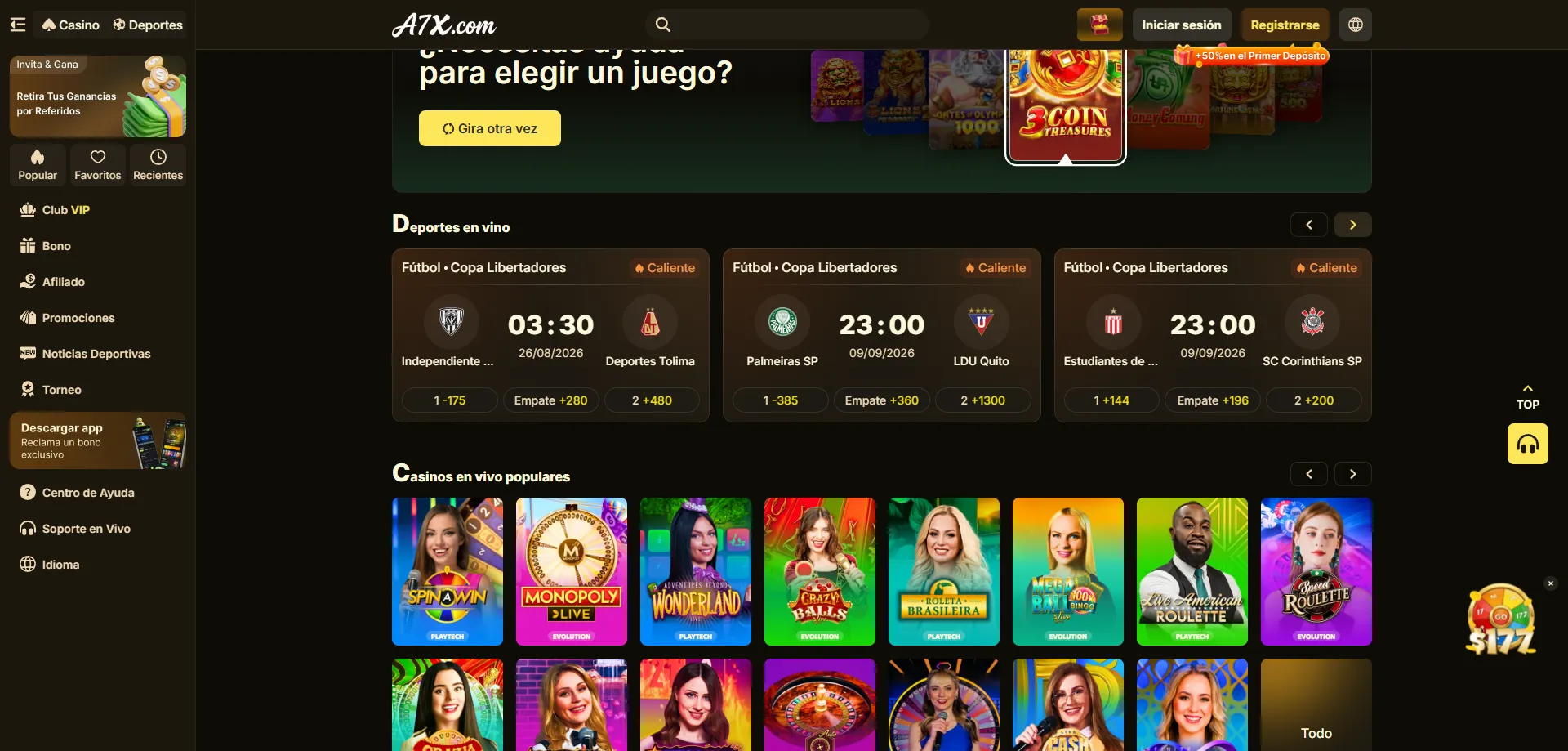 Apuestas deportivas en A7X Casino — fútbol y más eventos en vivo